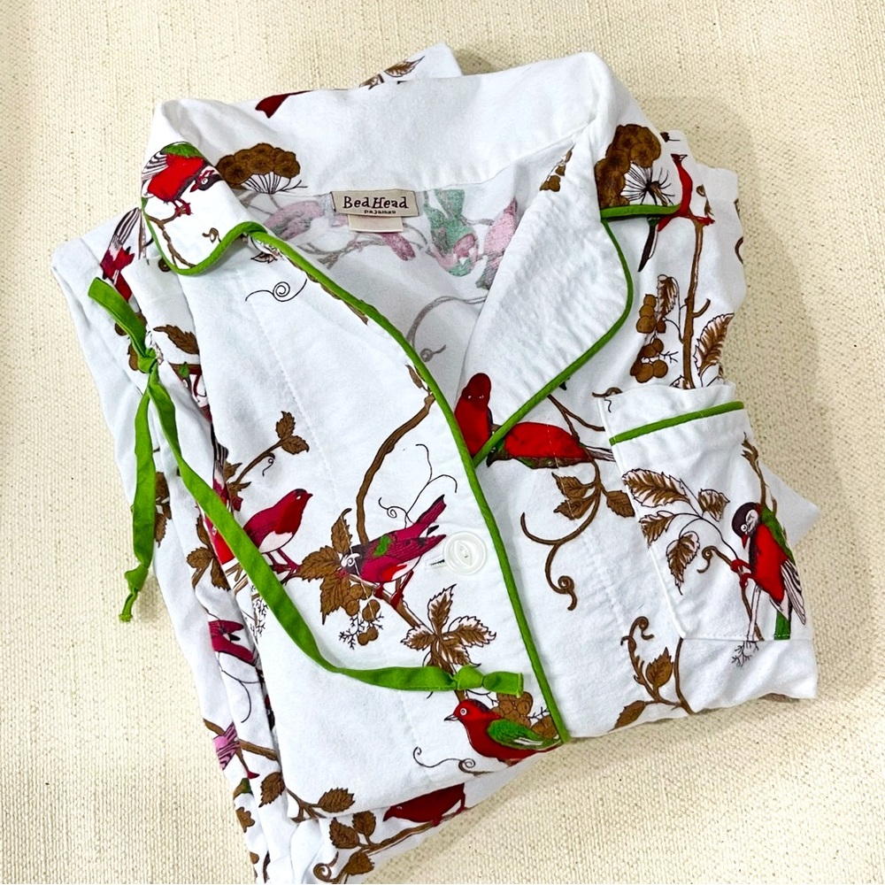 Bedhead Holiday Pajamas Flannel Cardinal Birds Women’s Size Small